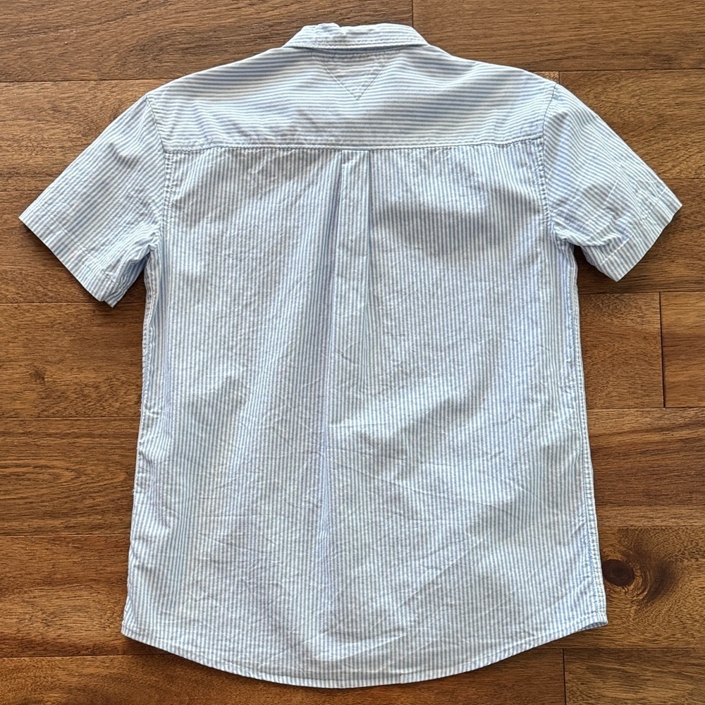 Tommy Hilfiger Kids Blue Striped Button-Down Shirt - Picture 4 of 5
